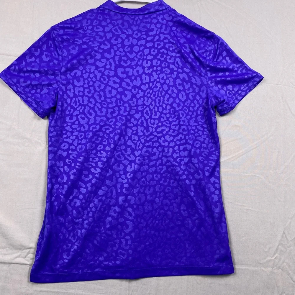Nike Dri-FIT Victory Golf Polo Women S Purple Leopard Print Breathable NWT